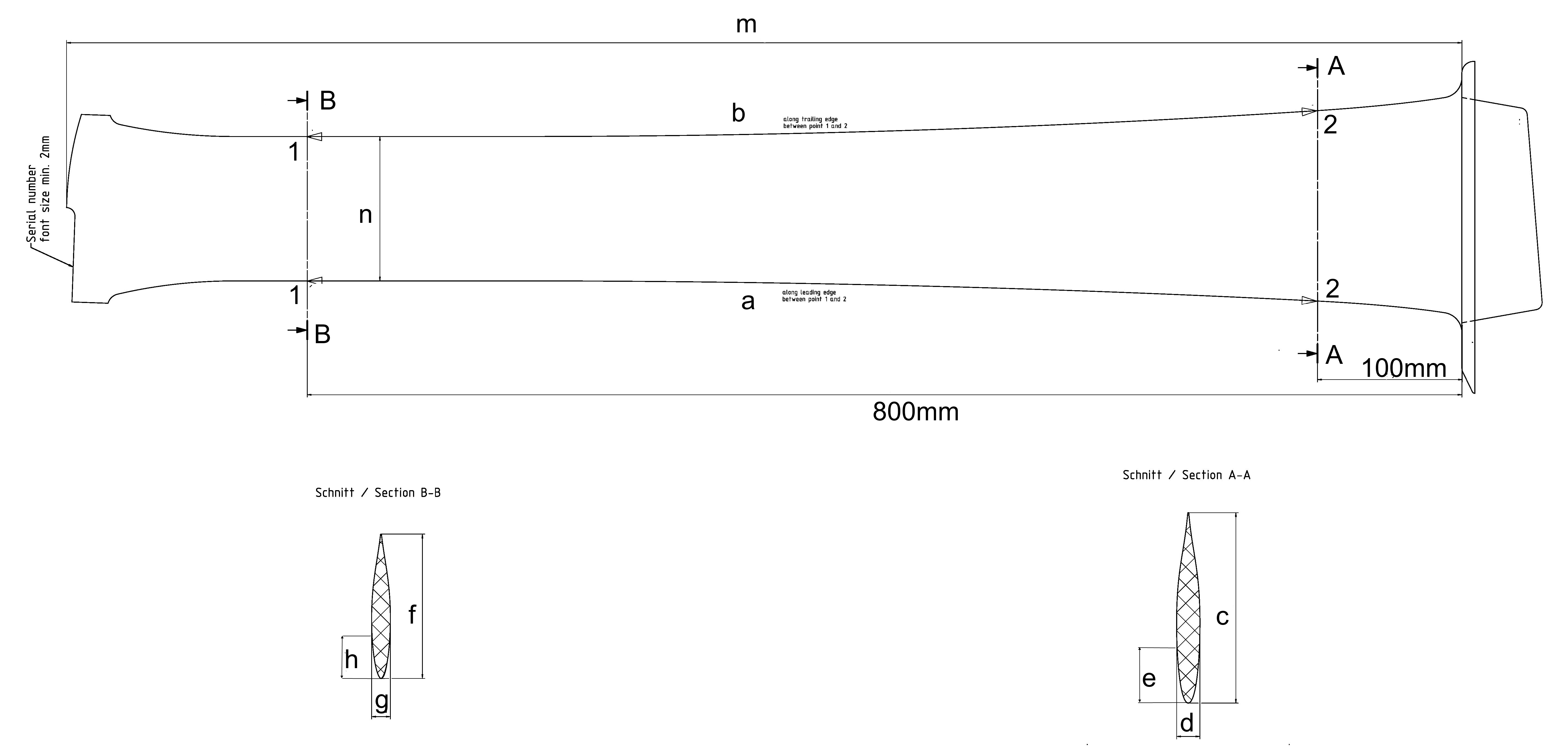 foil measurements-mast