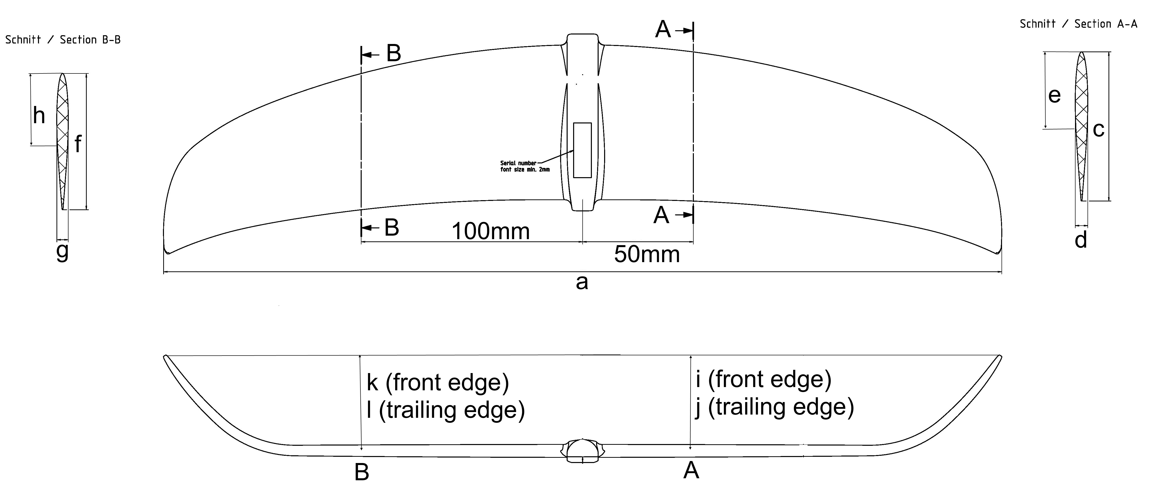 foil measurements rearwing